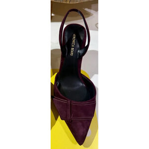 Women's Veronica Beard Burgundy Suede Lizbeth Slingback Heels Size 9
